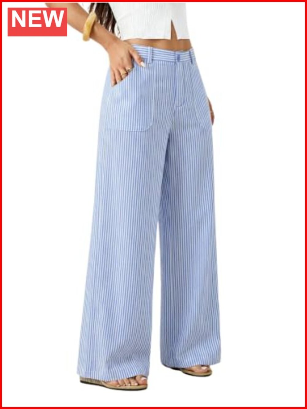 Women's Wide Leg High Waisted Dress Pants Trousers Business Casual